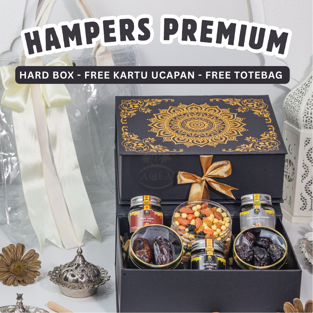 

Hampers Lebaran Adha Eksklusif Sehat Madu Yaman Kurma Ajwa Cemilan Sehat / Parsel Sehat / Hampers idul adha