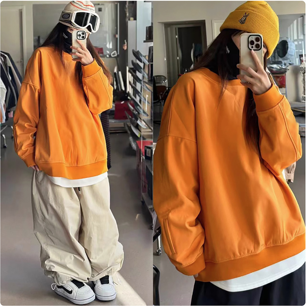 Brickwork Color 3L Fabric Oversized Ski Hoodie Men Women Waterproof Pullover Fleece Hoodie Snowboard