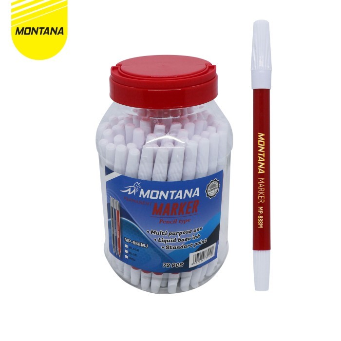 

[New Arrival] Montana Spidol Marker Permanent Kecil Jar/ Spidol Permanent / MP-888MJ - Merah