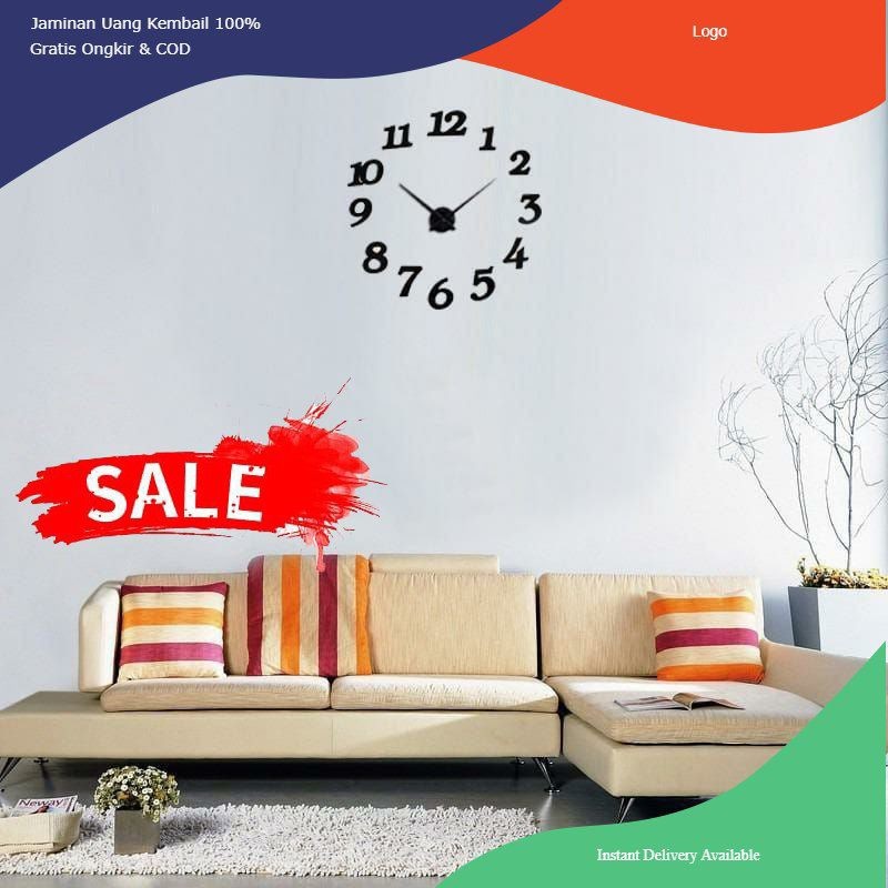 Jam dinding tempel jam dekor 3D jam tempel dinding dekorasi
