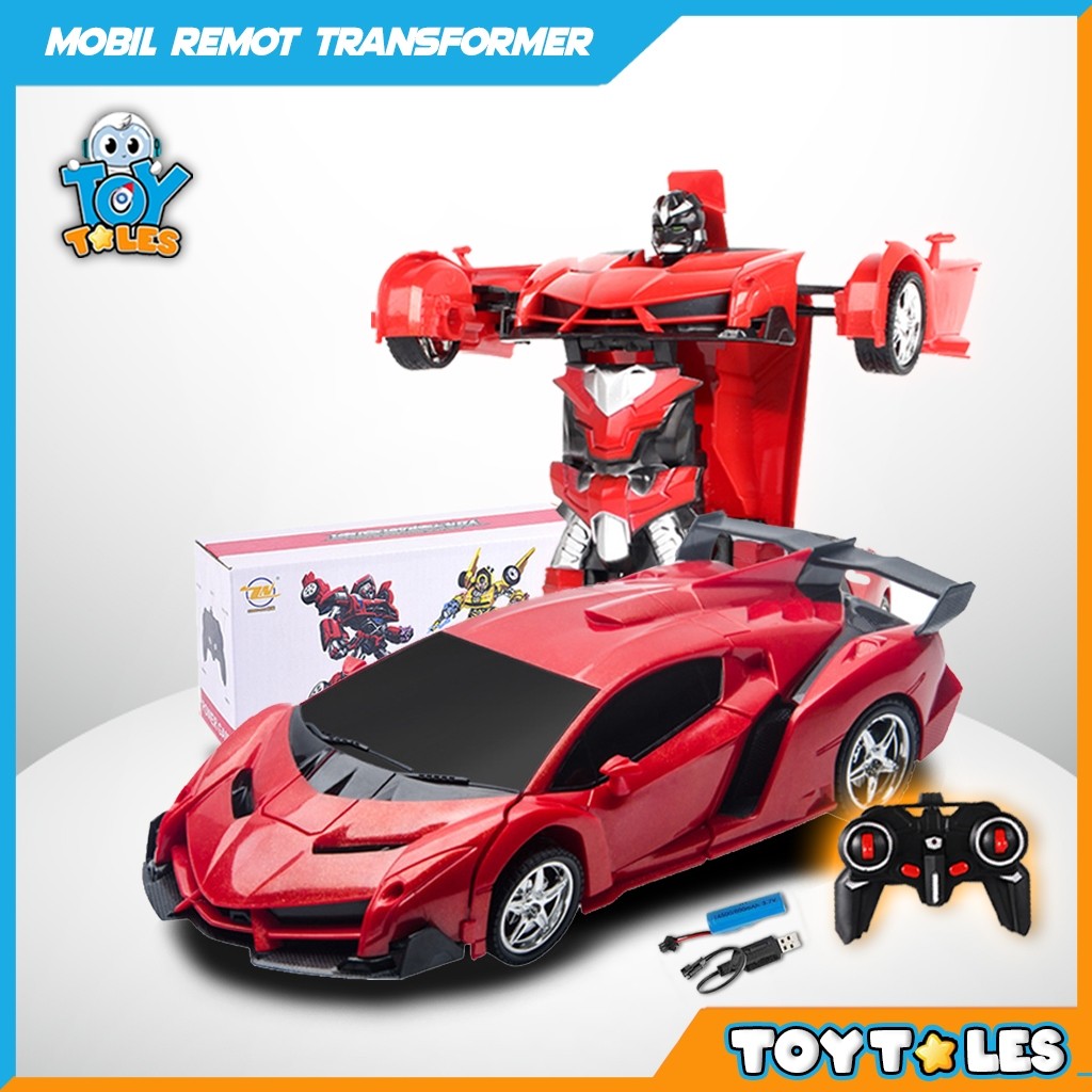 hc75rg [TOY TALES] Mainan Mobil Remote RC Transforming Robot - Mobil Remote Control yang Bisa Beruba
