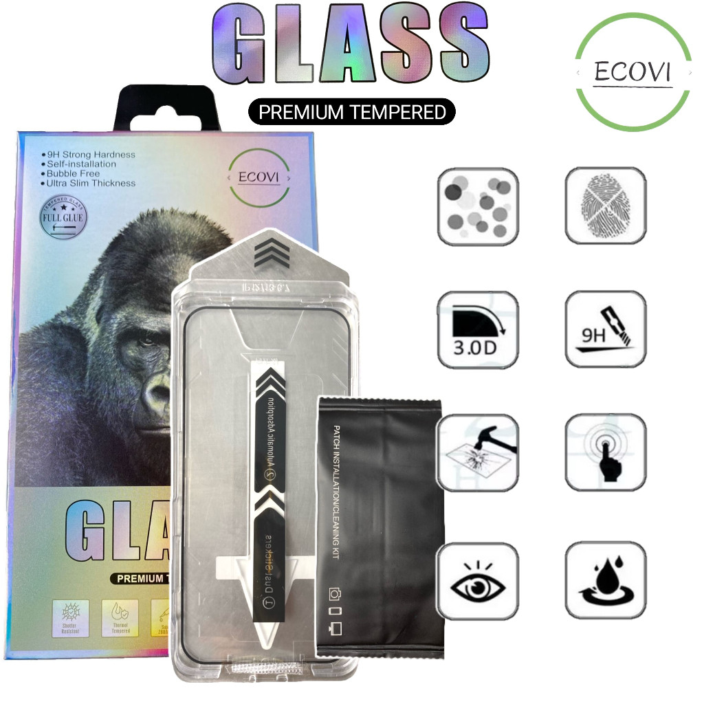 ECOVI [Bisa Finger Layar] 9H Premium Easy Fit Tempered Glass SMG A15 A25 A35 A54 A55 A04 A04s S23FE 