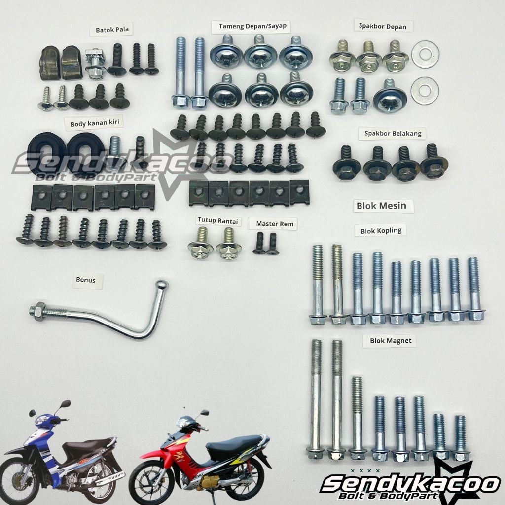 Baut body Shogun 125 Full set / Baut Shogun 125 SP Full body / Baut body smash 110 lama