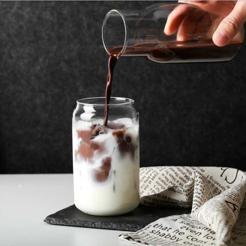 One Two Cups Gelas Kaleng Kaca Borosilicate 550ml / Gelas Kaca Estetik Cafe Restoran / Gelas Mug Col