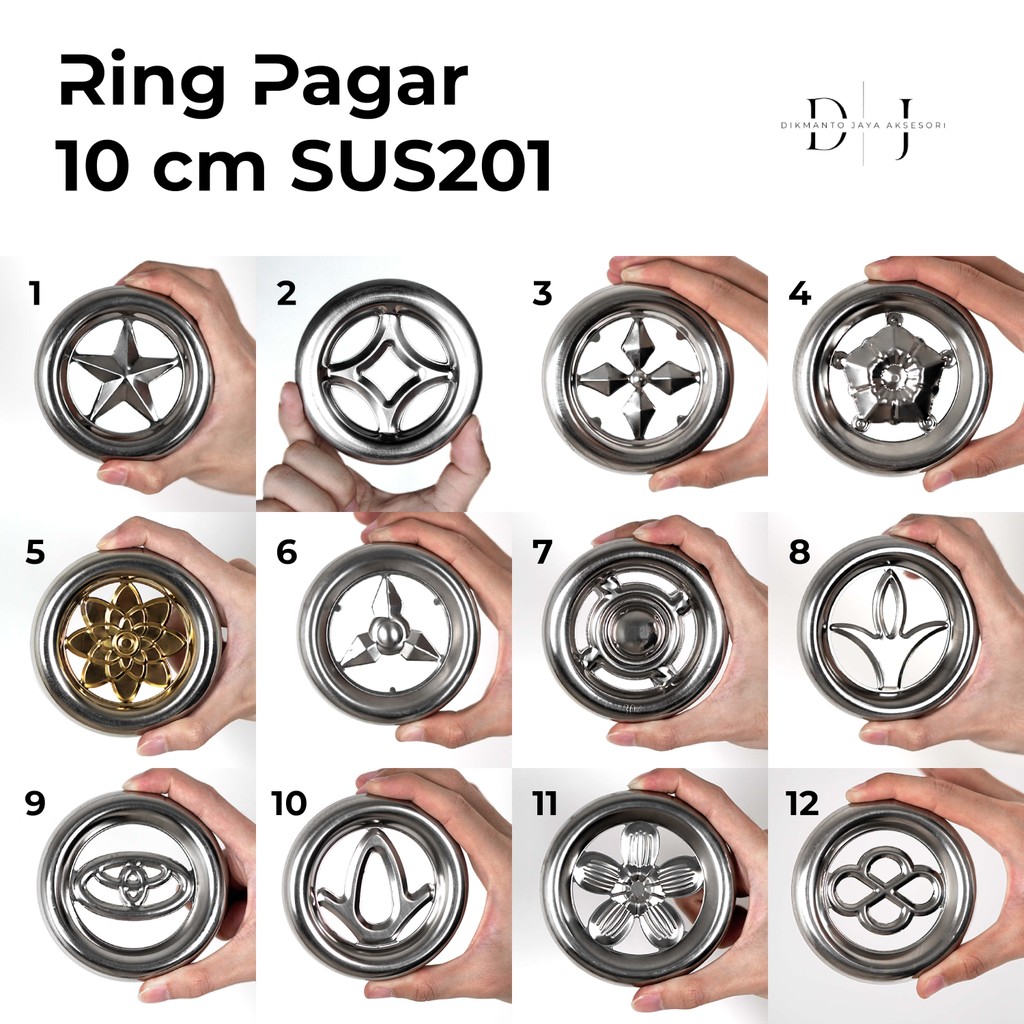 Ornamen Pagar Ring 10 cm Stainless Steel 201