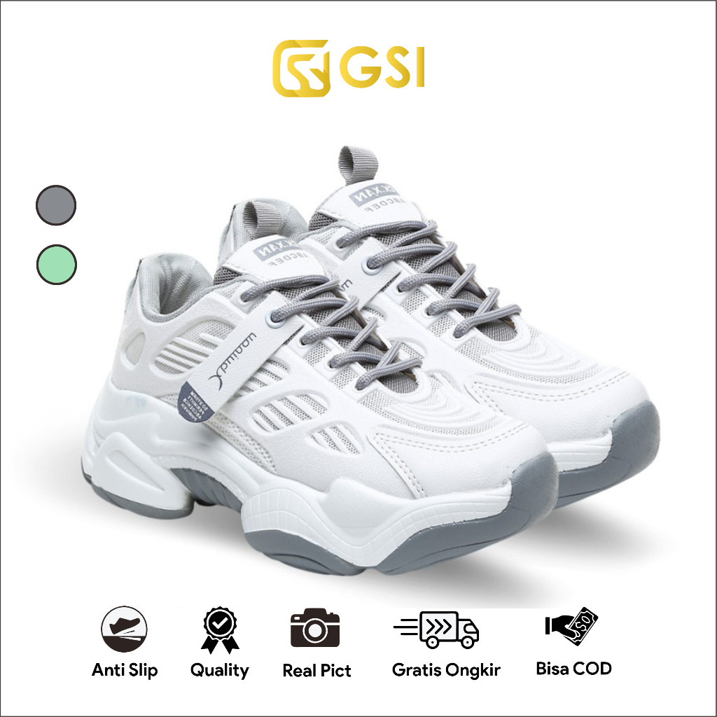 GSI Donna 0055 Sepatu Sneakers Wanita Model Tinggi Casual Trendy 37-40 /NEW SNEAKERS