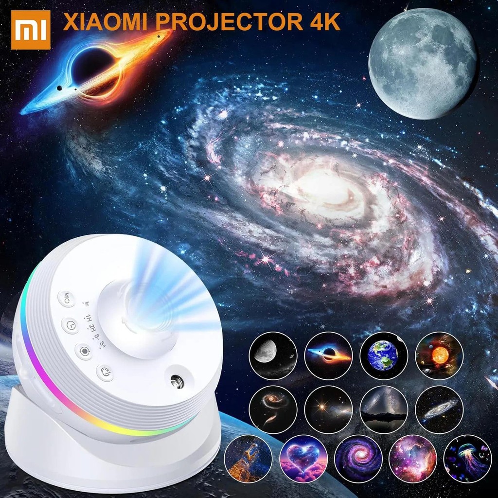 Xiaomi LED Night Light Galaxy Star Projector 4K HD 13 IN 1  Planetarium Projector 360° Rotation For 