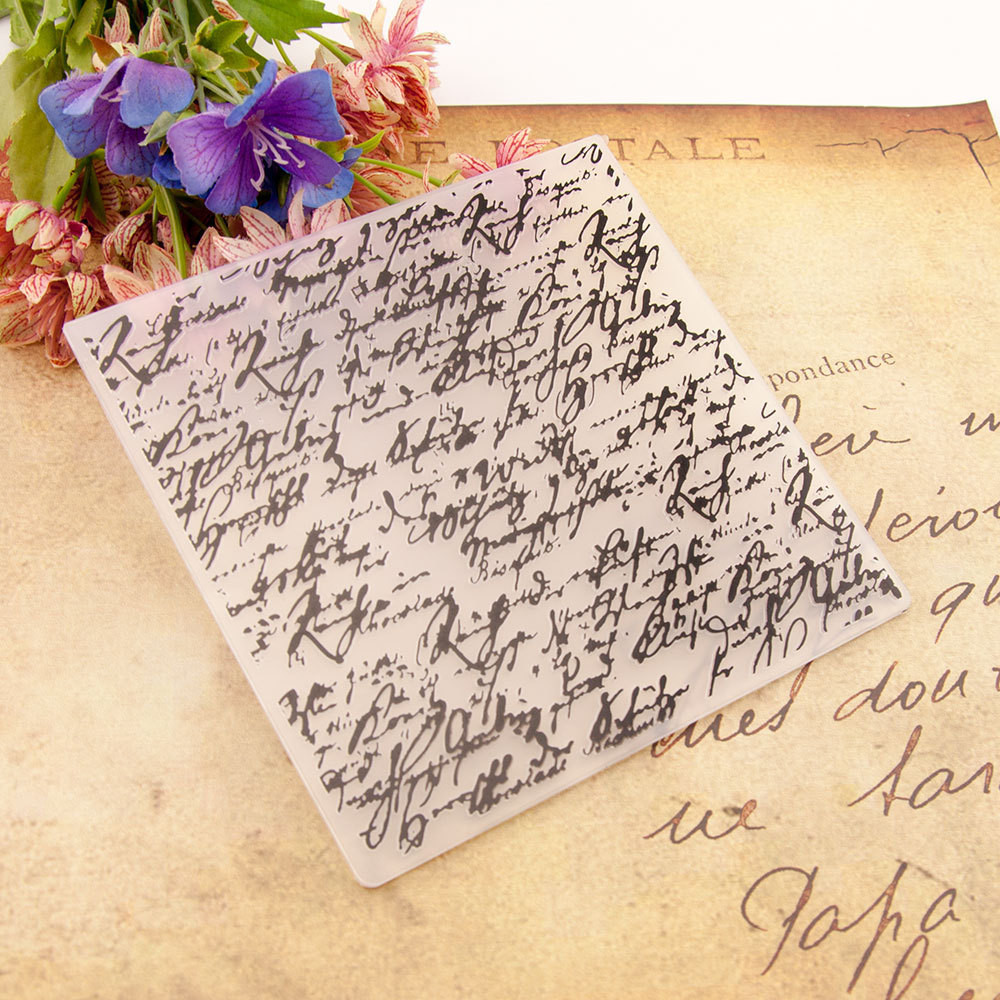 

Handwriting Embossed Folders Letters Scrapbooking Background Embossing Tools for Art Craft DIY Journaling TN Decoration Supplies