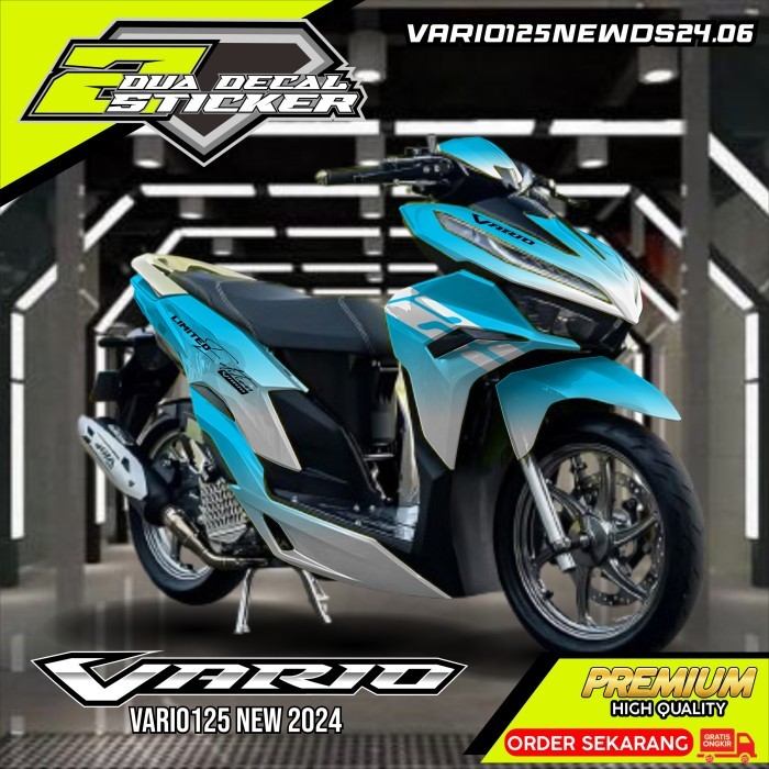 (NEW) COD Decal Sticker Honda Vario New 125 Full body Stiker Decal HN vario 125 new 06 - Biru, gloss