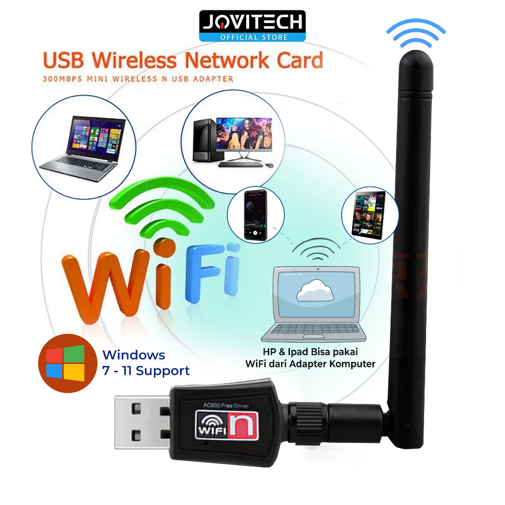Jovitech Usb WiFi Dongle WA01 Untuk Set Top Box DVB T2 Penangkap Internet Transmission Reciever All 