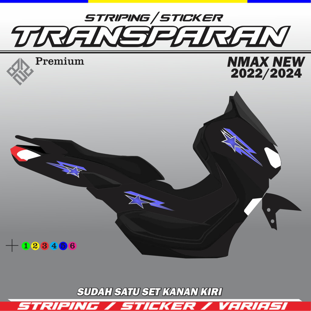 Sticker Transparan UV NMAX 155 New VVA Simple List NMAX 2020 2021 2022 2023 Murah Striping Custom Wa