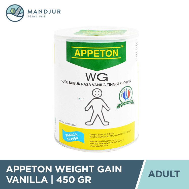 

Appeton Weight Gain Adult Vanilla 450 gr - Susu Tinggi Protein Penambah Berat Badan