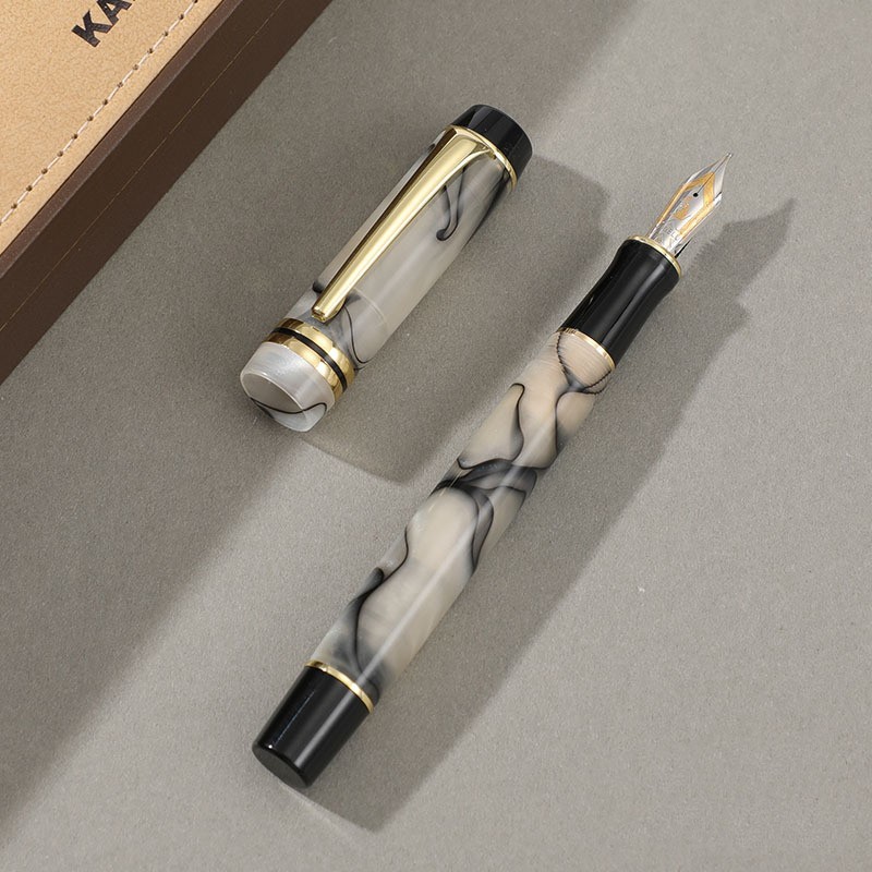 

Kaigelu 316 Acrylic Fountain Pen F Nib Blue Brown White Marble Amber Pattern Ink Pen Writing Gift For Students Office Business