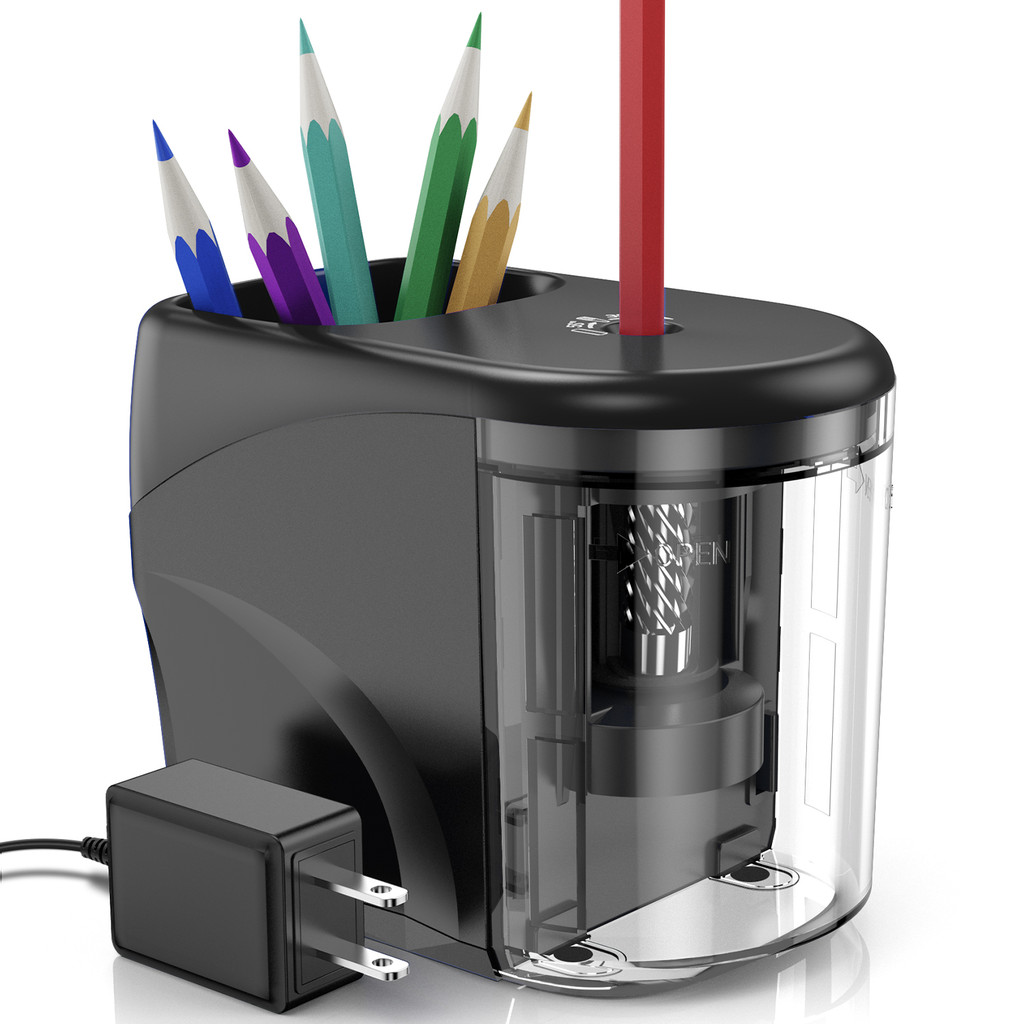 

PS04 Electric Pencil Sharpener with Auto Start and Cleaning Brush Safe Start Motor for School Classroom Office Artist Studio