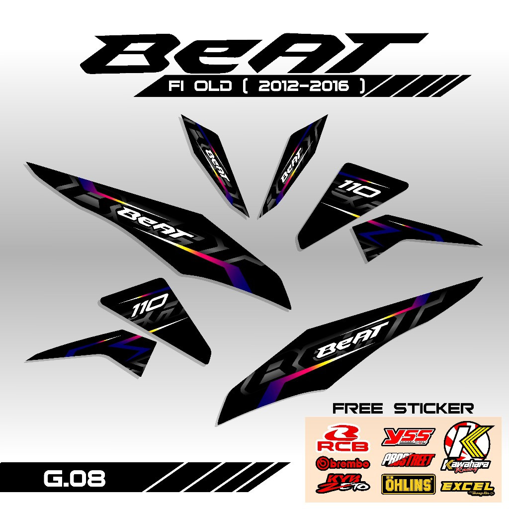 ( COD ) Striping Sticker Beat FI OLD 2012 2013 2014 2015 2016  Motif Desain Grafis Vietnam Terlaris 