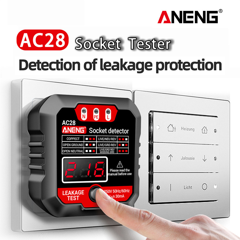 

- ANENG Smart Socket Tester Detector Digital Display EU Plug - AC28 -