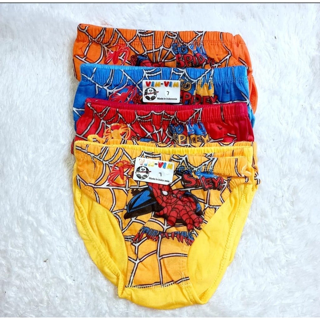 6 PCS CELANA DALAM ANAK LAKI-LAKI KARAKTER SPIDERMAN,NARUTO USIA 2-10TH CD ANAK COWOK LUSINAN TEBAL