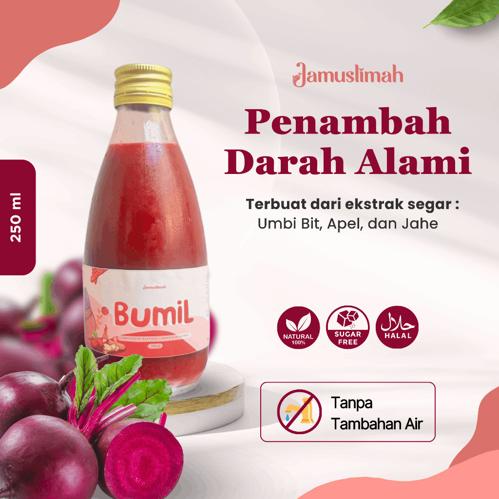 

Jamu Penambah Darah Ibu Hamil Jamuslimah Murni Bit Tanpa Tambahan Air