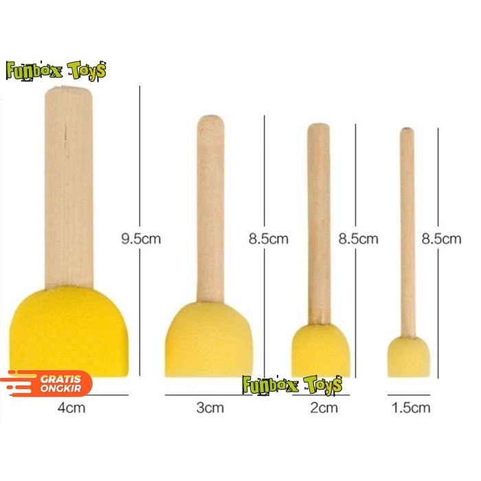 

(MOF) Set of 4 Round Sponge Brush Stamp - Spons Kuas Bentuk Lingkaran isi 4