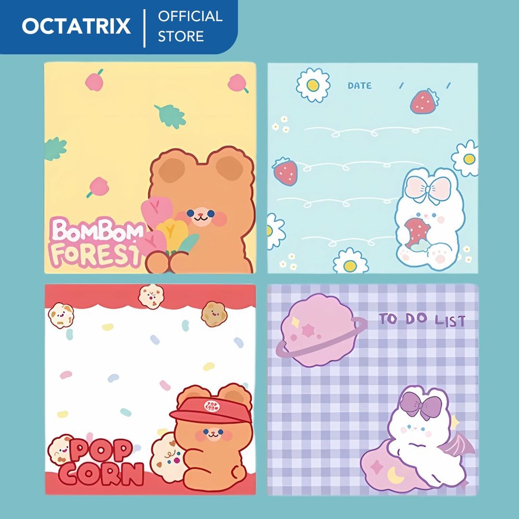 

Sticky Notes Lucu 90 Lembar Kertas Karakter Beruang Rabbit Sticky Memo Alat Tulis Aesthetic Untuk Kantor