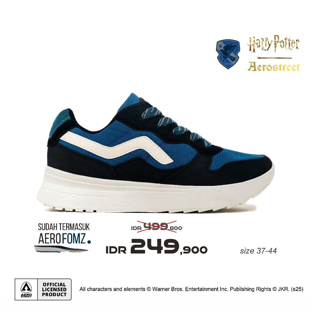 Aerostreet X Harry Potter Ravenclaw 37-44 Natural Biru Hitam  - Sepatu Sneakers Casual