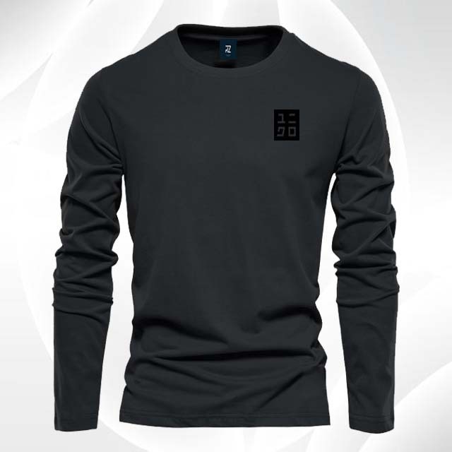 Baju Kaos T-Shirt Pria Lengan Panjang Uqo jpn Text Hitam Terbaru  Baju Distro Pria & Wanita Premium 