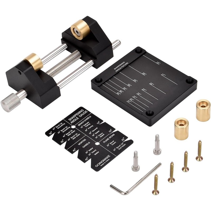 Woodworking Honing Guide Tools Chisel & Plane Blade Sharpening Kit Honing Guide,Angle Fixture, And A