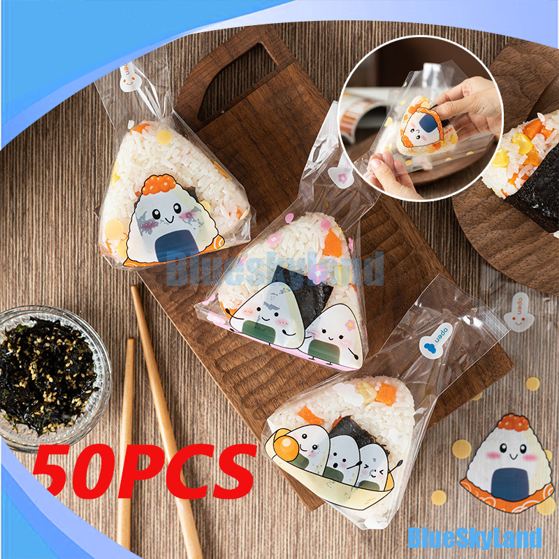 

Kantong Plastik Onigiri Segitiga Bungkus Nasi Onigiri Wrapper Plastik OPP Kimbab