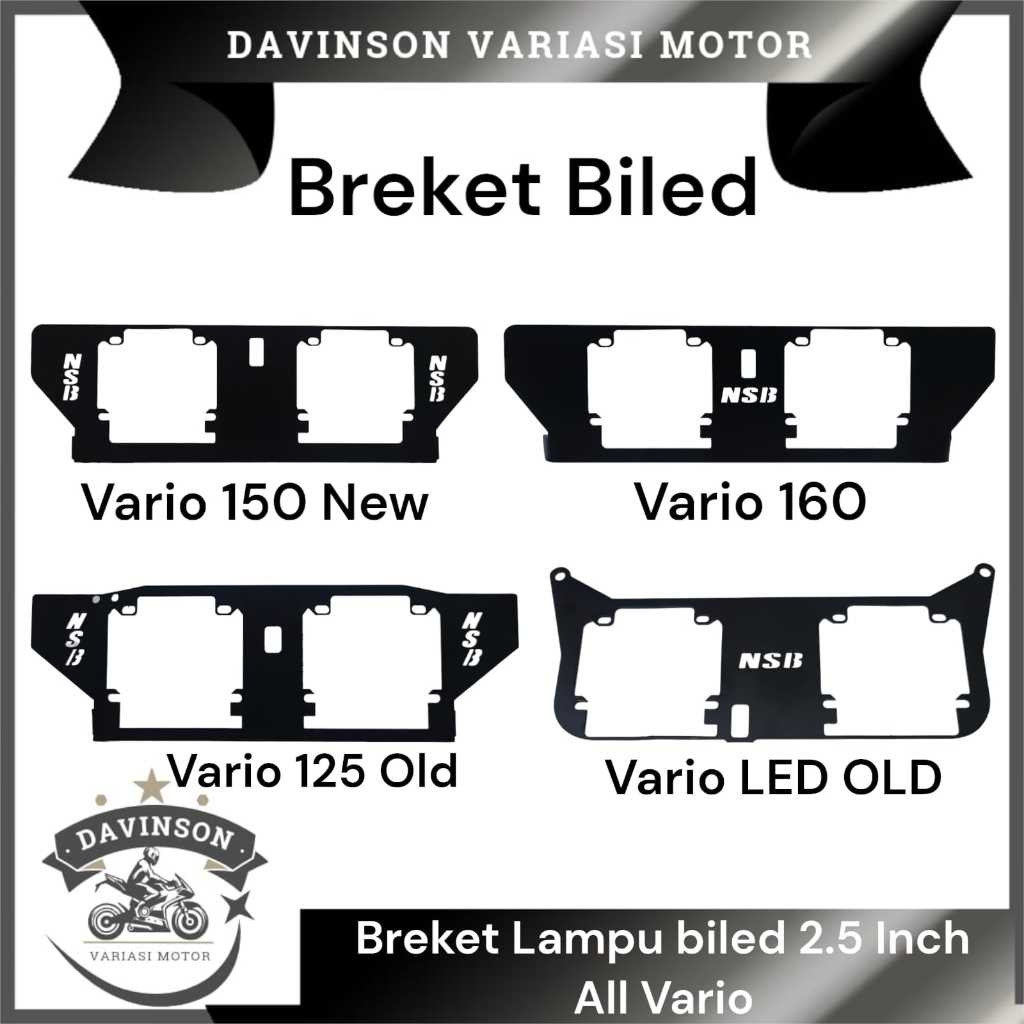 TERLARIS Breket Dudukan Lampu Projie Biled 2,5 inch HID Vario 160/Vario 125 OLD/Vario LED OLD/Vario 