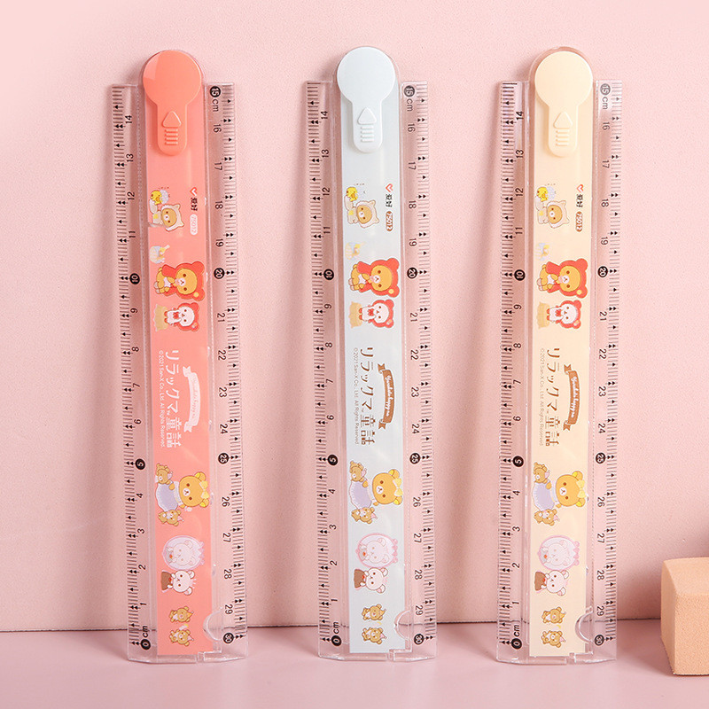 

3 pcs/pack Kawaii Rilakkuma Bear Plastic Folding Straight Ruler Cute Stationery Measuring Tool School Office Supplies