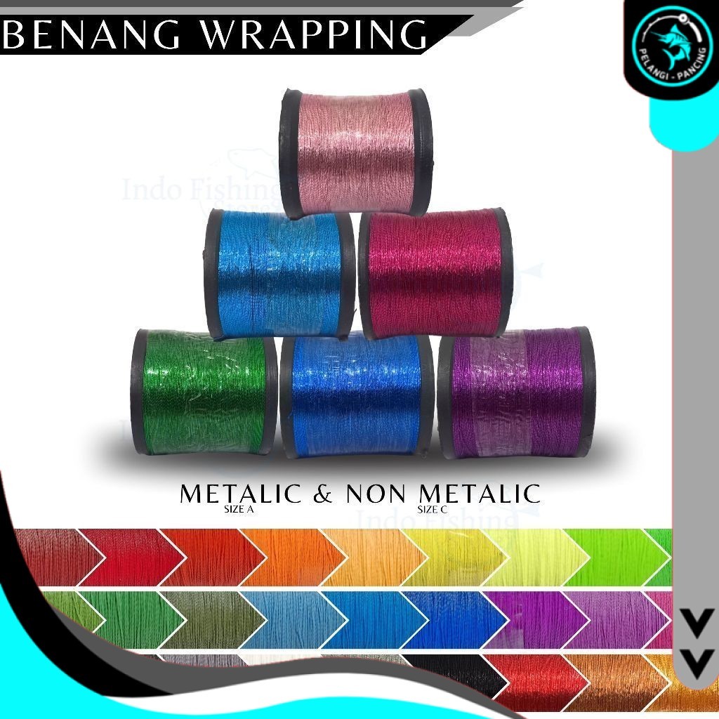 [WARNA LENGKAP] Benang Wrapping NCP Metalic Size A // Non Metalic Doff Polos Size C Untuk Wrap Kolon