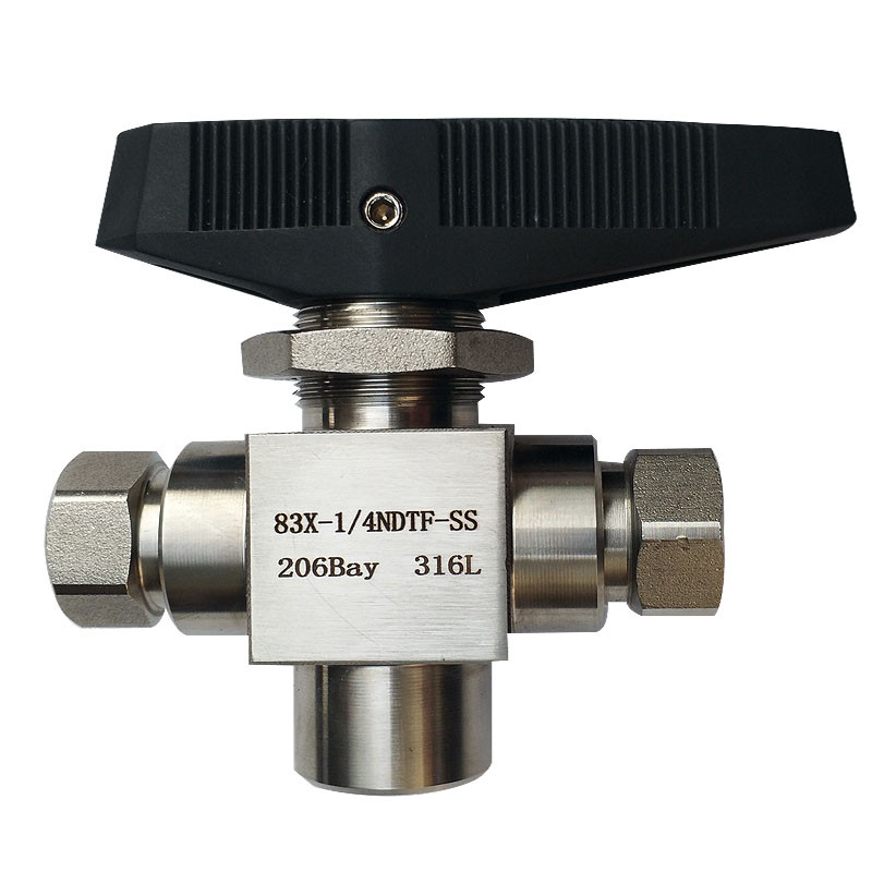 CNG-1/4NPT 83F High Pressure Valve 304 Stainless Steel Tee 3 Ways Ball Valve for Gas Filling Station