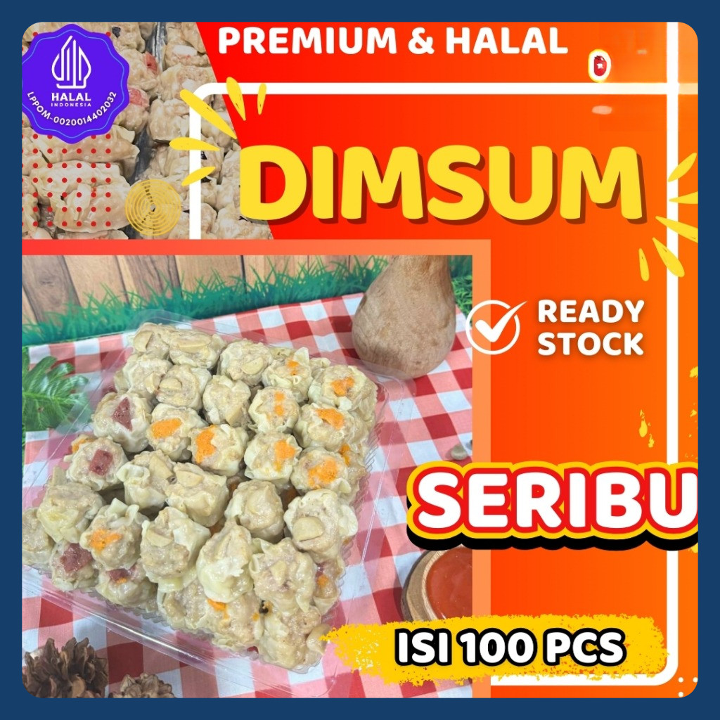 

GROSIR Dimsum Seribuan isi 100 Pcs Frozen Free Saus Merah Halal & Nikmat Kemasan Thinwall ( Box )
