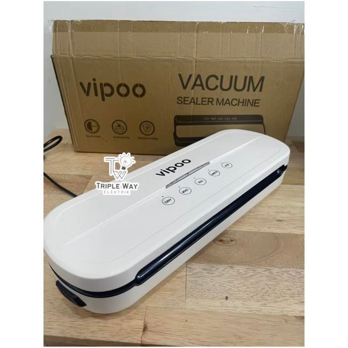 alat vacuum sealer makanan / mesin press plastik vacum vipoo - 8831-putih