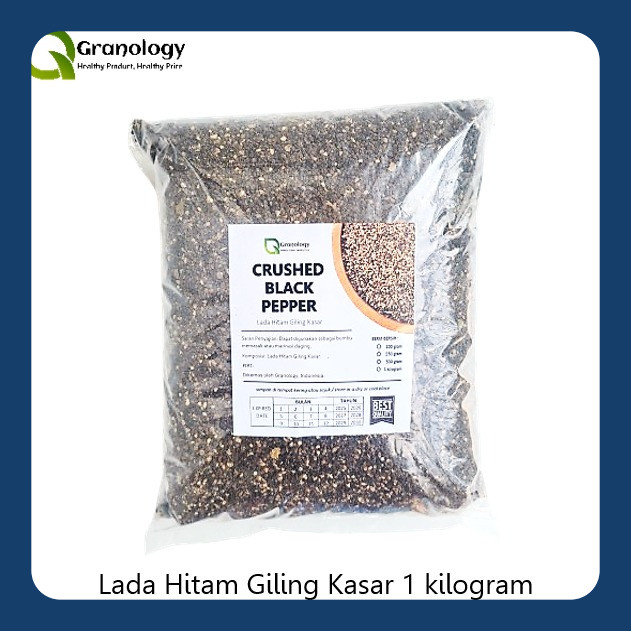 

Lada Hitam Cincang Kasar / Crushed Black Pepper (1 kilogram) by Granology