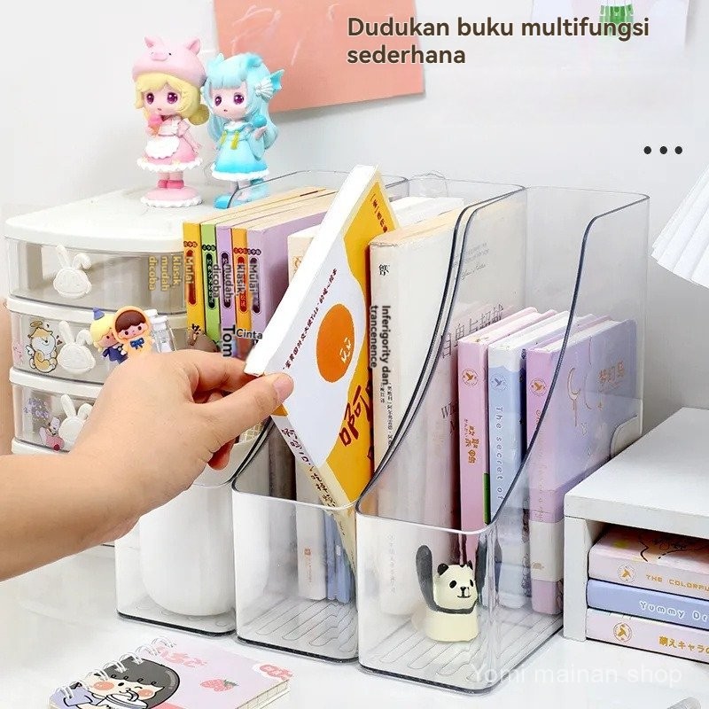 

COD Desktop Storage Tempat Buku Meja Organizer Box File Meja Kantor Megazine File Tray akrilik Transparan