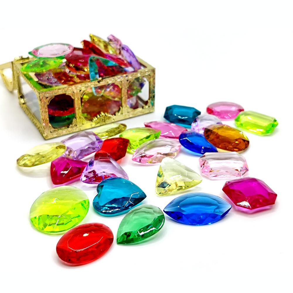 

Plastic Gems Treasure Box Captain Pirate Party Pirate TreasureChest Child Organizer Chest Toy Gifts For Kid Birthday Play Decor
