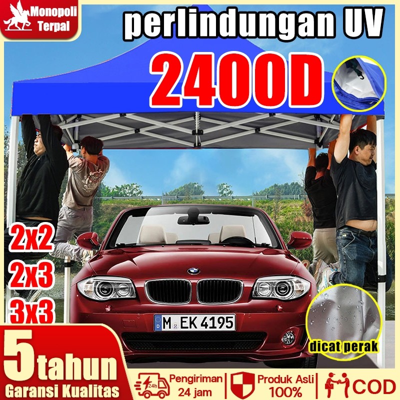 【2400D Perlindungan UV】Ekstra Tebal Terpal Tenda Atap Tenda Lipat Atap Tenda Jualan Tenda Lipat Kain