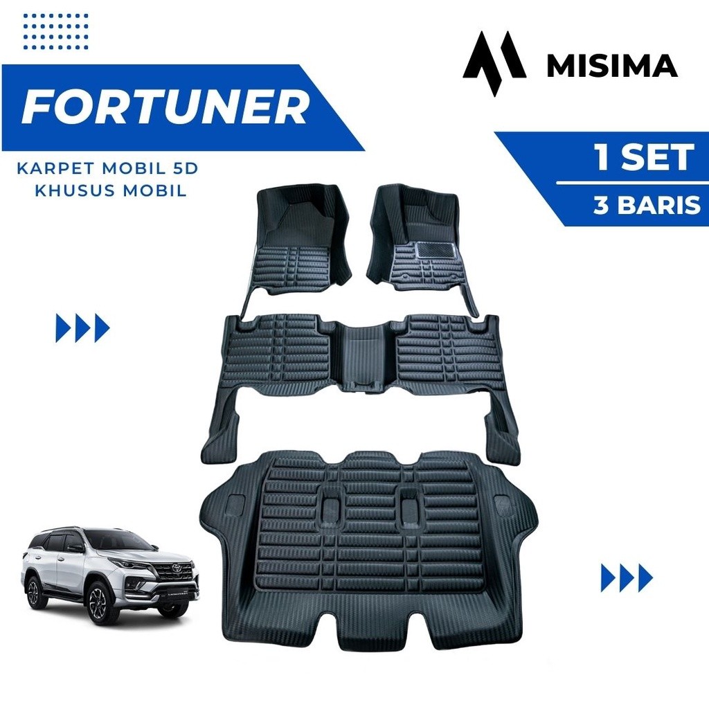 Karpet Mobil Fortuner / Innova Car Mats 5D Toyota Fortuner / Innova
