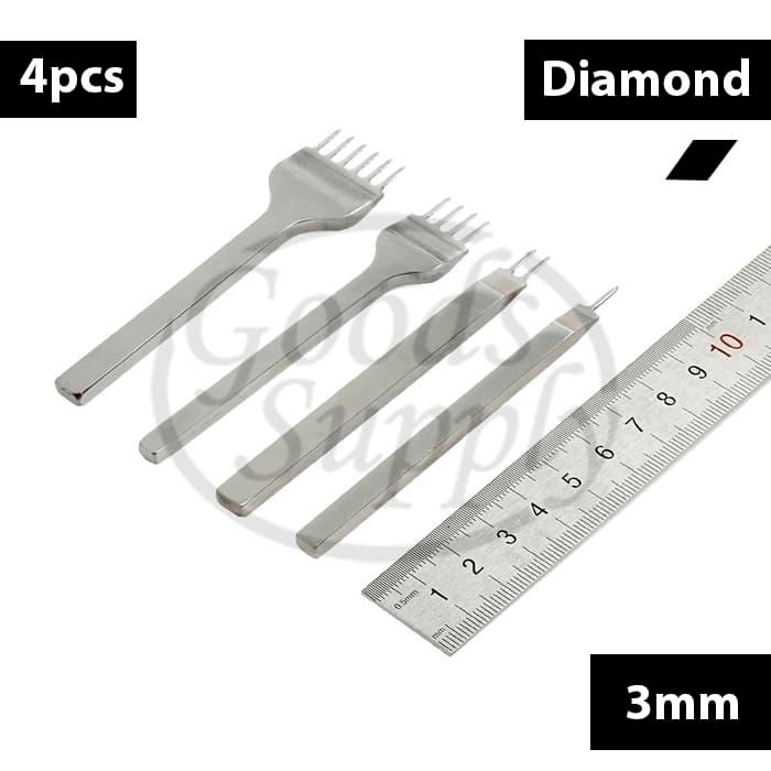 

Promo Stitching Hole Punch Leather Tools Set Prong 3mm - SET - 4PCS Terlaris