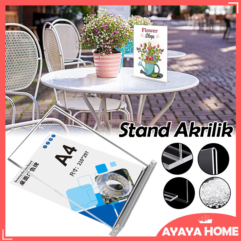 

Tent Holder Akrilik A4-A5-A6/Akrilik Brosur / Tent Card Akrilik Display Meja