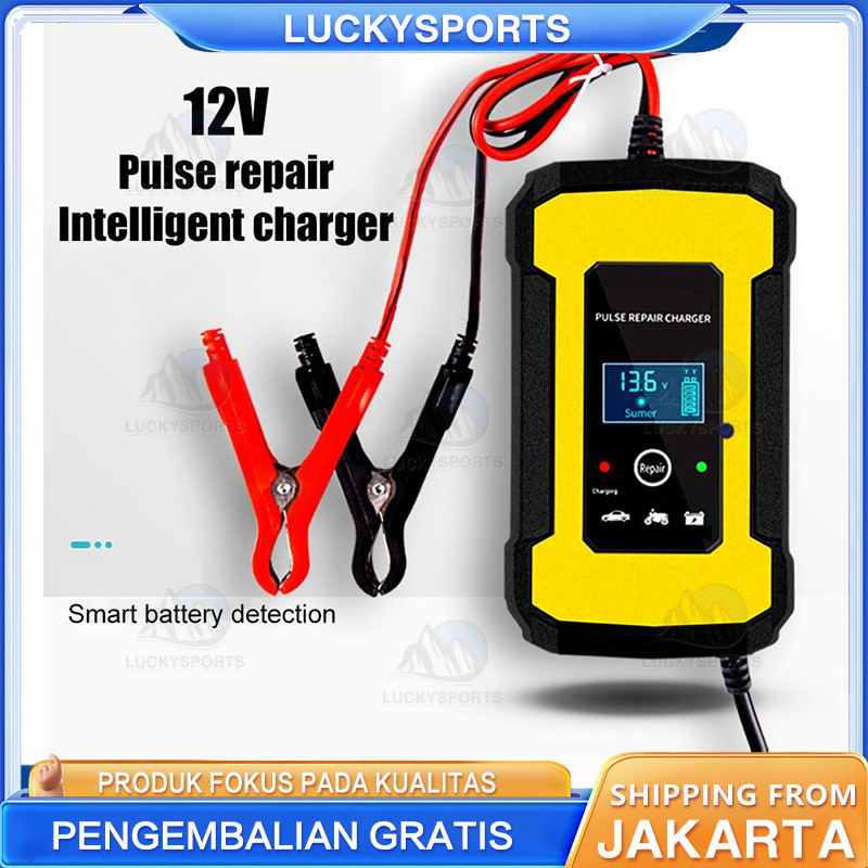 Ces Aki Charger Accu Charger Aki Mobil Motor Portable Motorcrycle Car Battery Charger 12V 2A Charger