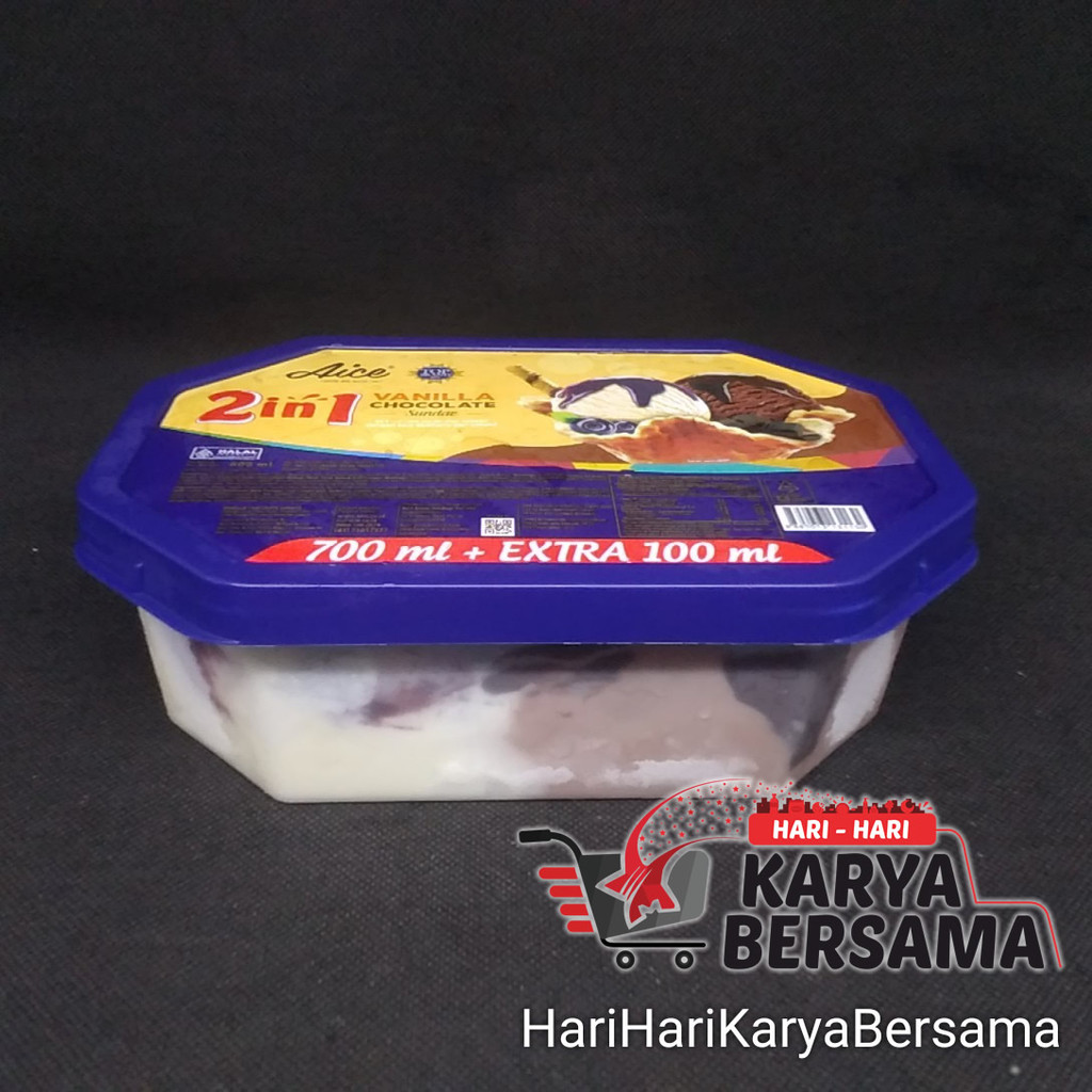 

ICE CREAM AICE 2 IN 1 VANILA & CHOCOLATE SUNDAE 800ML