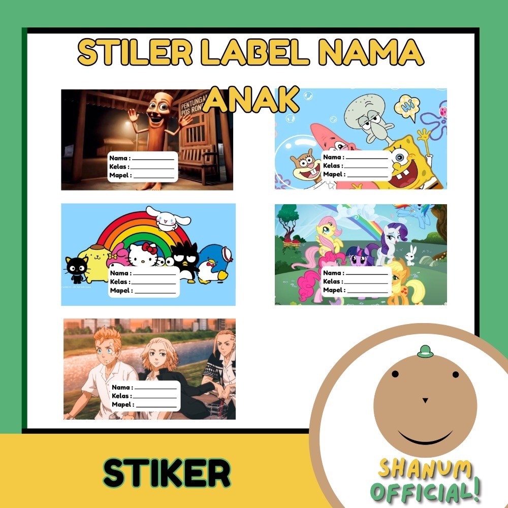 

Stiker Label Nama Anak Anak / Stiker Label Buku Sekolah / Stiker Label Lucu / Stiker Label Karakter Anak