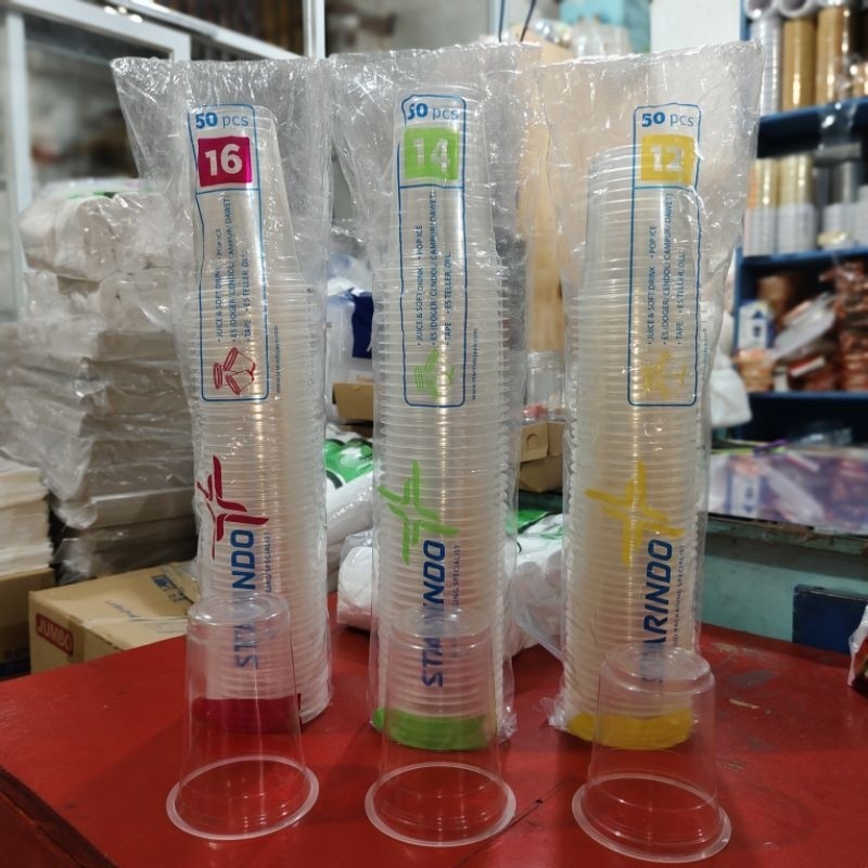 

Gelas Starindo datar, tersedia 3 variasi (12oz, 14oz & 16oz)