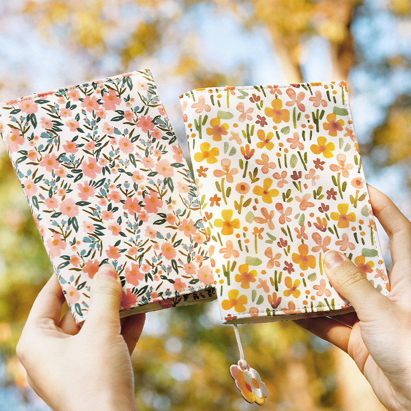 

NOTE FOR Book Sleeve "Shimmer Flower Letter" Premium Fabric Cover for Refillable Notebook Planner, Soft Suede Texture