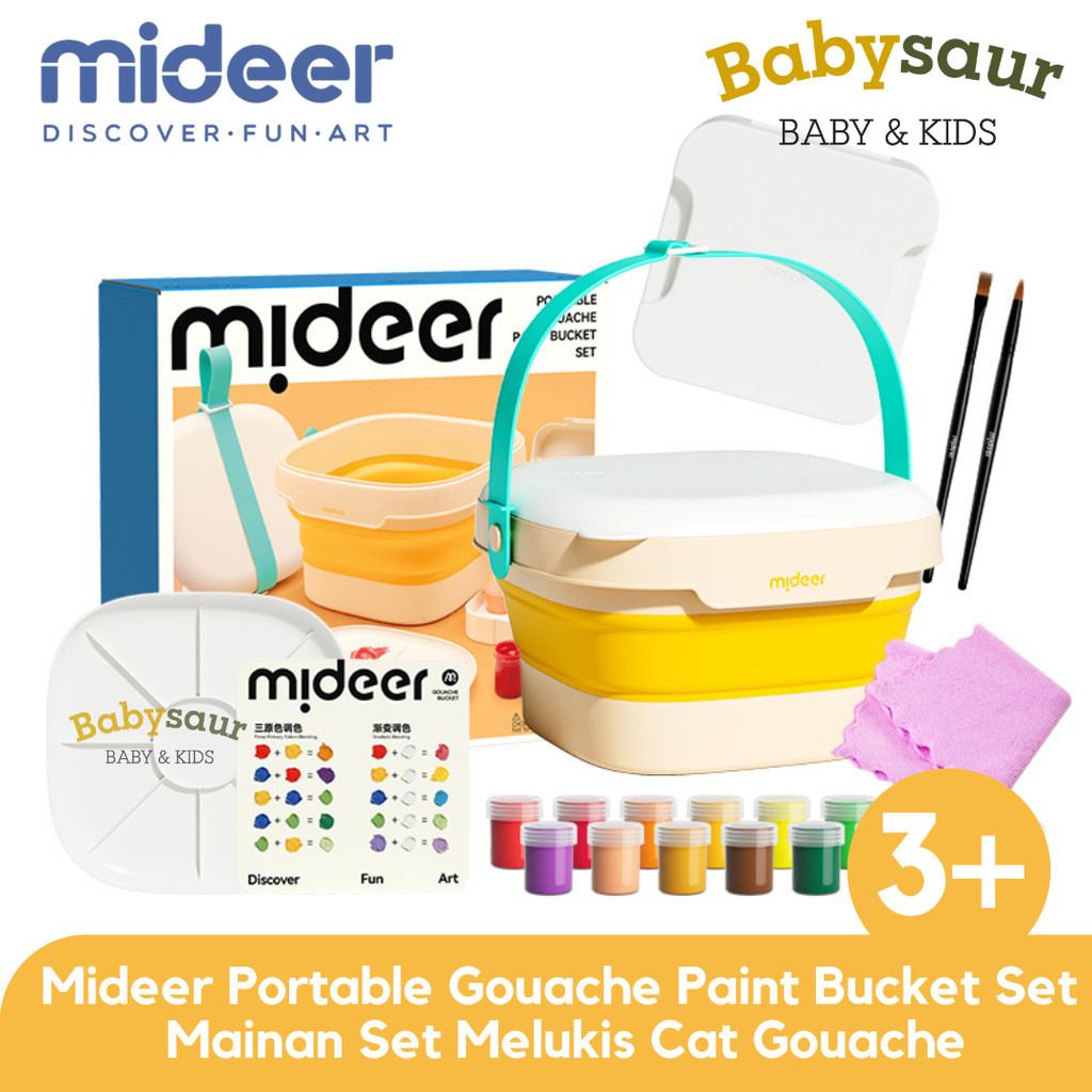 

Mideer Portable Gouache Paint Bucket Washable Set Mainan Seni Kreasi Set Melukis Mewarnai Mewarna Cat Gouache Kado Set Anak Anak Perempuan Laki Laki