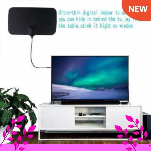 TAFFWARE Antena TV Digital Tabung Indoor DVB-T2 4K High Gain 25dB -