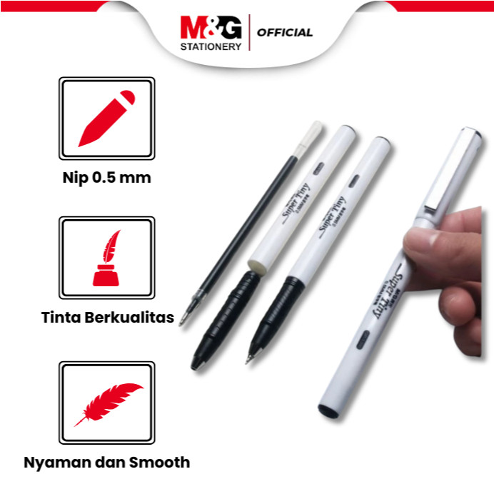 

M&G Office Supply Super Tiny Tip Gel Pen 0.5mm Super Smooth Black/Blue AGP13901