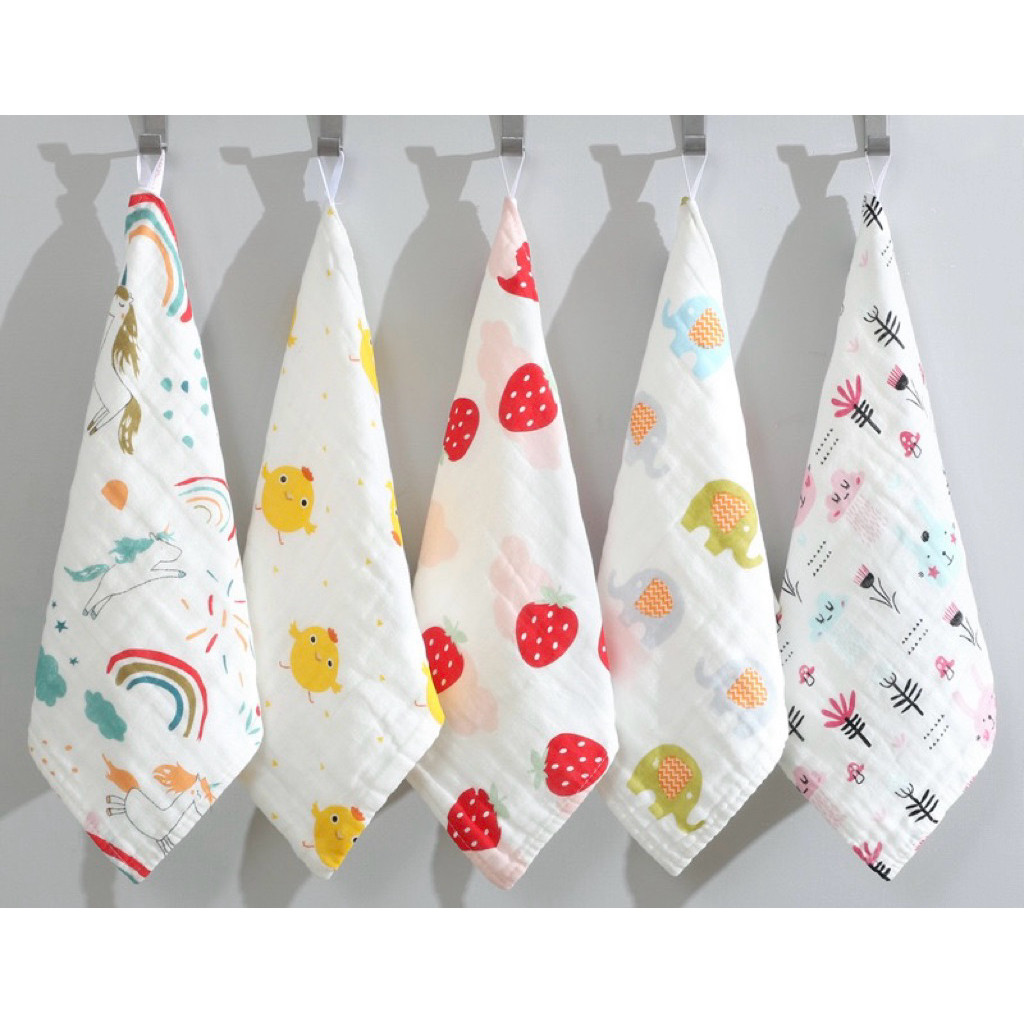 Sapu Tangan Muslin | Sapu Tangan Bayi | Waslap Bayi | Sapu Tangan Bayi Lembut